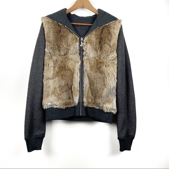 Juicy Couture Jackets & Blazers - Juicy Couture Reversible Rabbit Fur Hoodie. NWOT